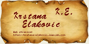 Krstana Elaković vizit kartica